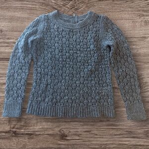 BANANA REPUBLIC Star Stitch Wool Blend Zip Back Sweater Size Small